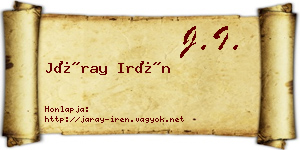 Járay Irén névjegykártya